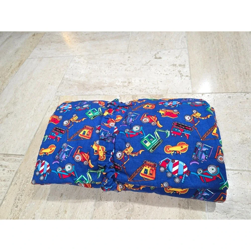 Handmade Nap‎ Mat Built-in Pillow Kids Toddlers Construction Trucks Roll Up